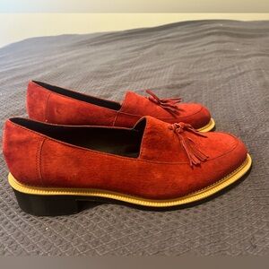 Dr Martens red suede loafers, women’s 11